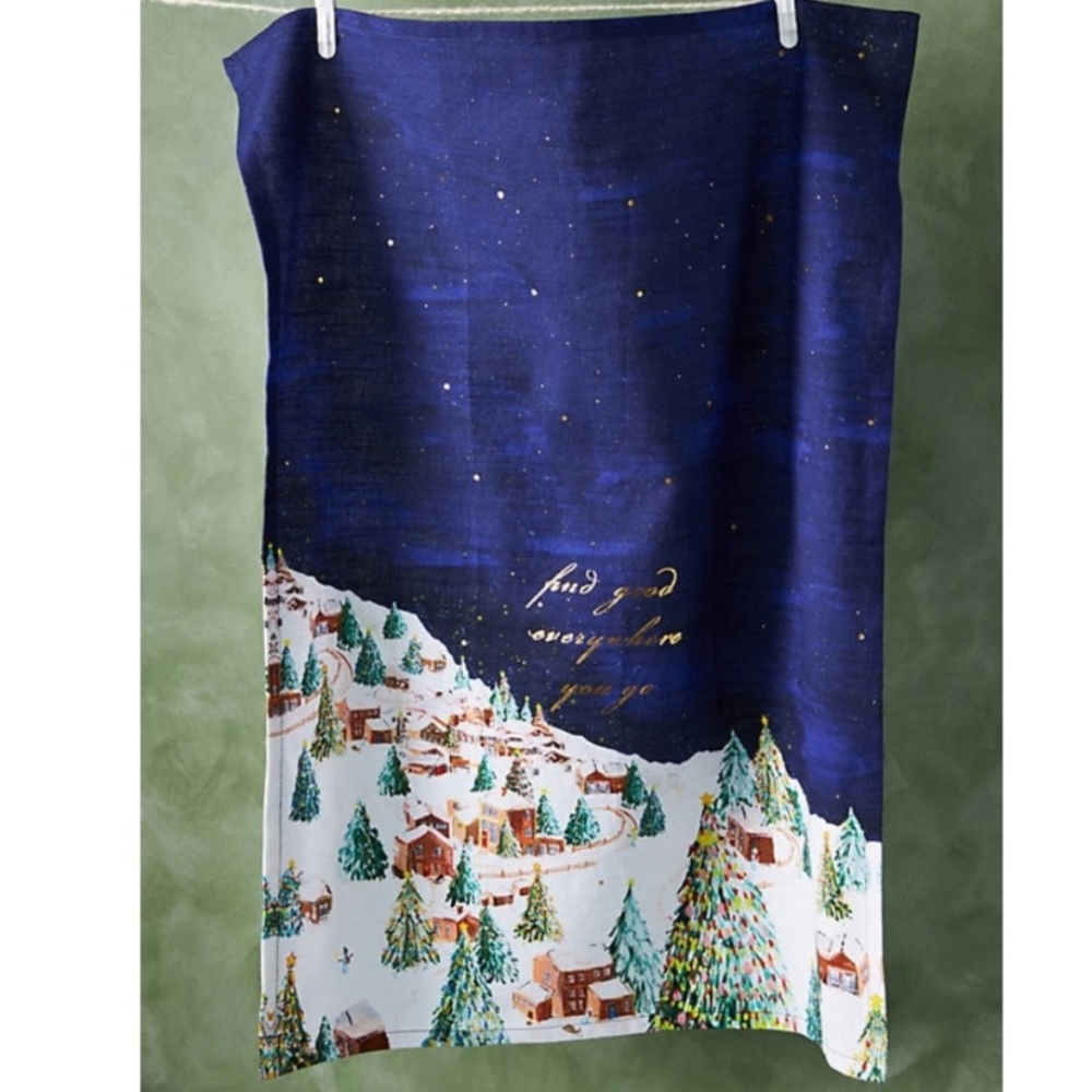 NWT Anthropologie Find Good Everywhere You Go Dishtowel